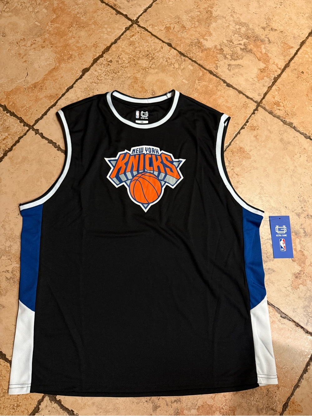 NBA New York Knicks Sleeveless Jersey - Black, Blue & White